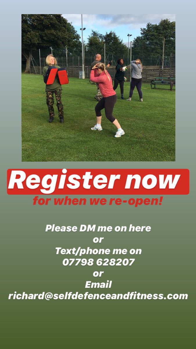 SDFEssex's tweet photo. Self Defence - Every outdoor class has aspects of #fitness
Adult only/ Family class in #Brentwood & #Chelmsford #Essex
Register NOW for when we start back again
Info@selfdefenceandfitness.com
#selfdefenceclass #outdoorfitness #Brentwoodfitness #Chelmsfordfitness #essexfitness https://t.co/mpttVdOWoj