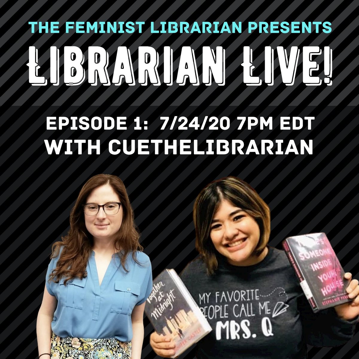 Join me this Friday at 7pm EDT on Instagram Live for a discussion with the fierce and talented <a href="/cuethelibrarian/">Cue the Librarian</a>! We'll chat about school librarians, social media, the pandemic, and library advocacy. Go give her a follow!