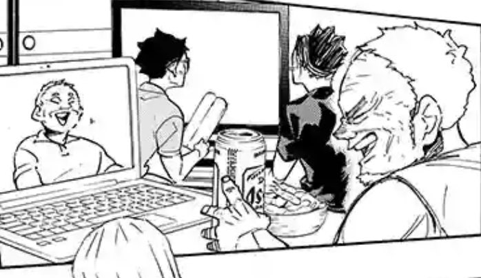 Ukai Sr. and Nekomata decades later, still enjoying volleyball together 
