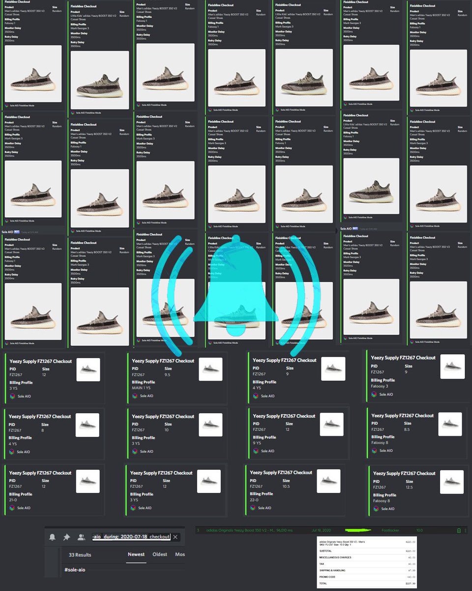 Soldout_la's tweet photo. 34 clip of zyons with @soleaio and @NSB_Bot
Thanks to @LoopAlerts for all the bot help and proxy group buys! https://t.co/A3wBFiWh1w