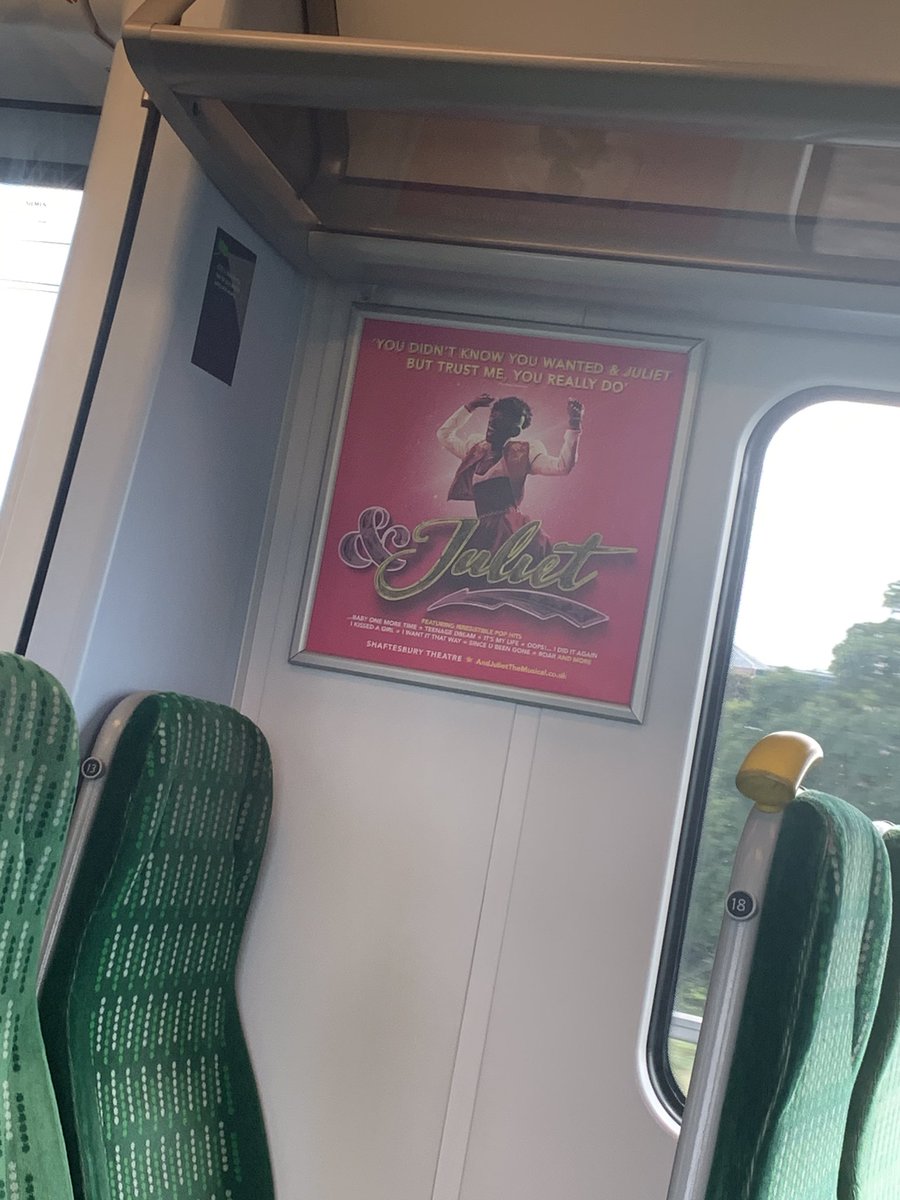 MrJoshBennett's tweet photo. When you sitting on the train & see this....... god I miss this show! Get me back to @Shaftesbury1911 @julietmusical #missworking #frontofhouse https://t.co/gCpdbxTEBn