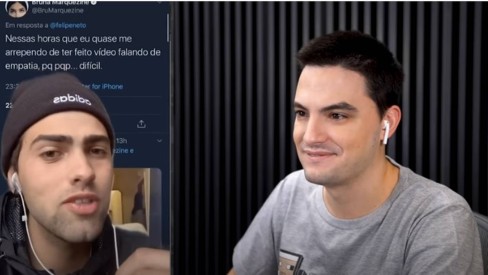 NinaCalie's tweet photo. Já que estão cancelando o Emílio por ter zombado do Mario do tik tok, que tal cancelar a Bruna Marquezine que induziu seus seguidores sentir raiva do Garoto a preço de nada? E o Felipe neto que induziu suas corujas a zombarem dele também? https://t.co/MlqtMkOsF1