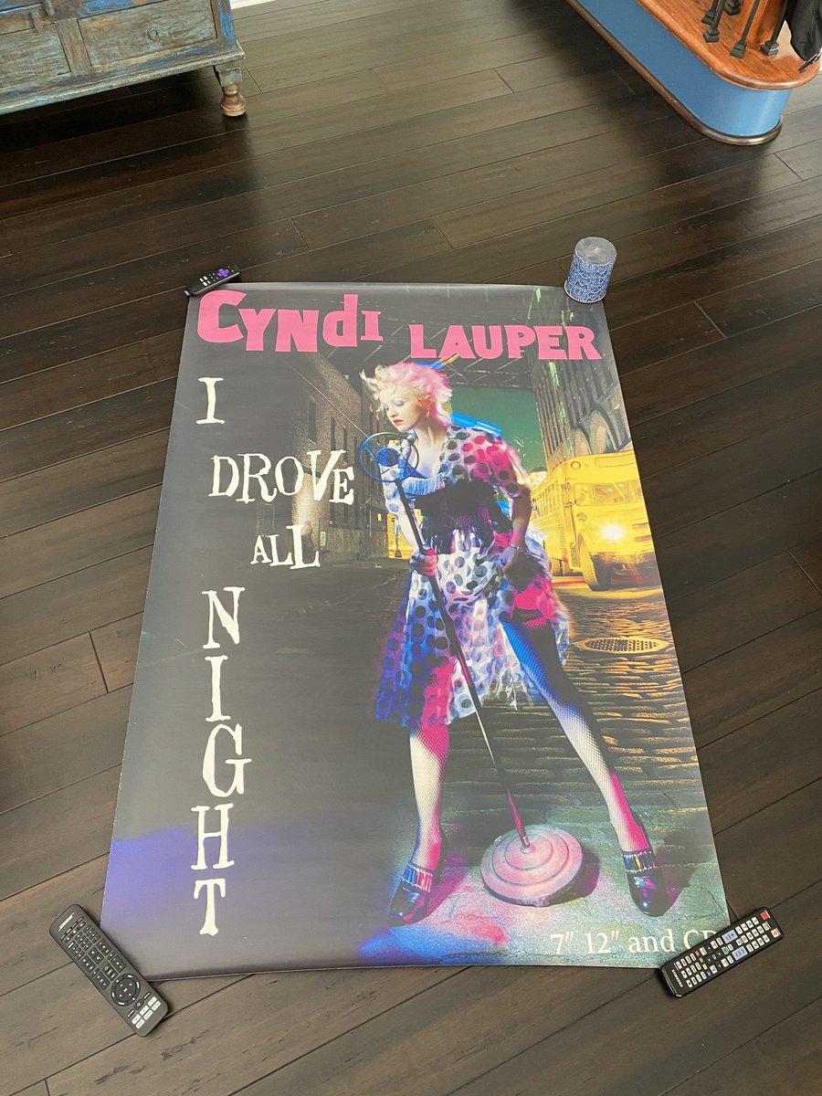 CyndiMuseum's tweet photo. Today’s Viewing 📸 Literally forgot I had this stored away: 60 inch by 40 inch subway poster. Framing this behemoth will be one of my challenges for this summer! #subwayposter #cyndilauper @cyndilauper #idroveallnight #poster #80sposter @CyndiTeam https://t.co/FSsJDMkab9