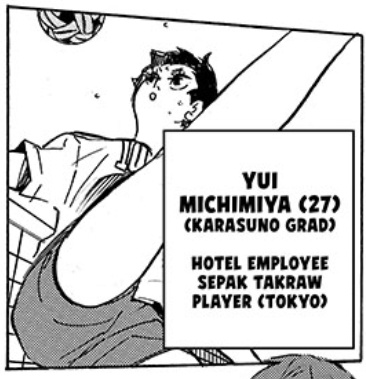 [ haikyuu 402 ]

SEPAK TAKRAW? WOOOOW! If y'all didn't know, this is similar to volleyball but you use your feet to score and has 3 players per team (really difficult and incredible at the same time) 

*waves at Southeast Asians* 