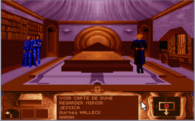 DUNE Sorti en 1992, ce jeu d’aventure-stratégie du studio Cryo est inspiré du roman de F. Herbert. Un graphisme 256 couleurs qui n’a laissé personne indifférent.L’histoire a lieu sur la planète Arrakis autour du conflit sur l’extract° de l’Epice, et l’on y joue Paul Atréides.