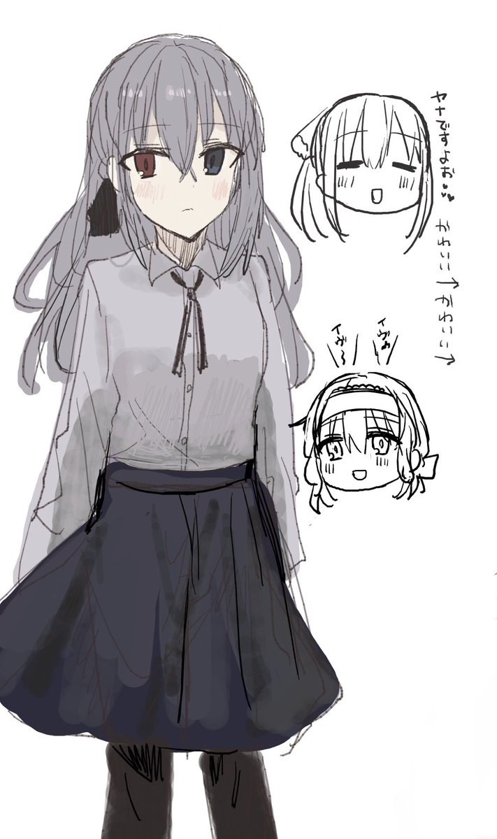 紀奈さんと絵チャしたもの……!3枚目は紀奈さんのオリジナルキャラクターです…… 