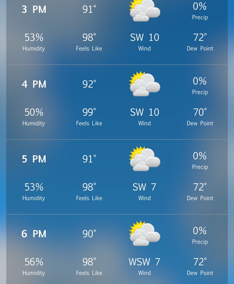 DueyWeimer's tweet photo. Just a reminder to those who are attending youth sporting events today that the heat index surpassed 95 degrees.  The @NYSPHSAA paramount focus is on SAFETY, &amp; ‘IF’ we would have had campus activities today, our trained educationally-based staff would have postponed... 👍 https://t.co/TCdcHfOk3W