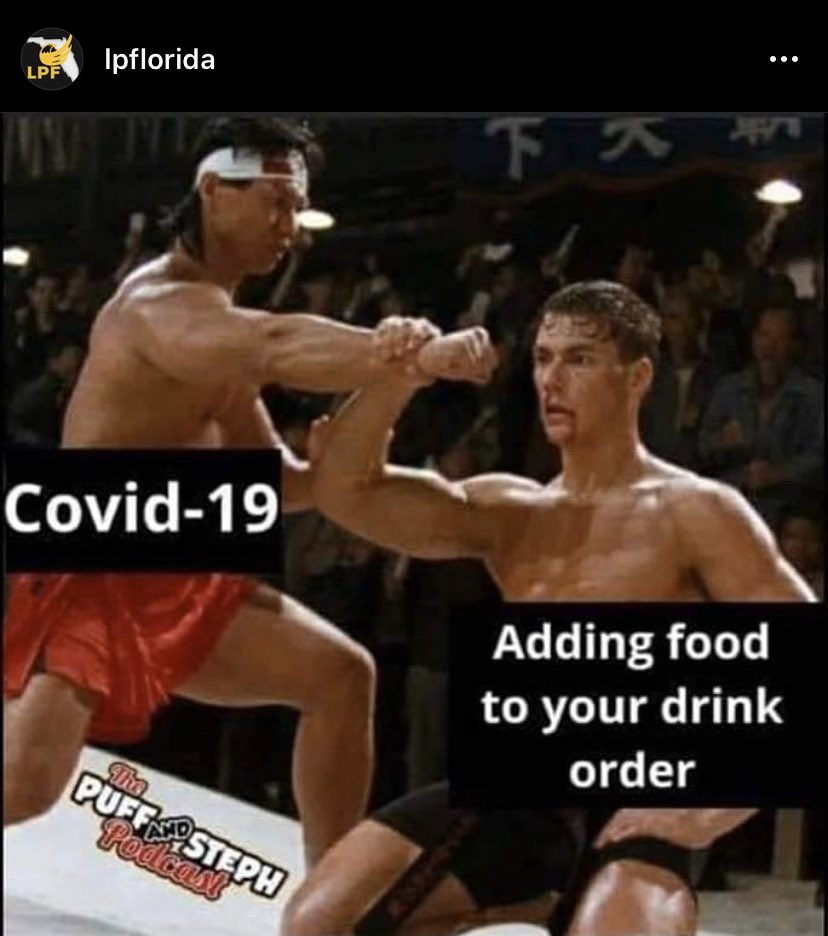 LP_Florida's tweet photo. Thank goodness the germ is so advanced that it only infects you in small businesses or if you don’t order food. #covid #SmallBiz #Libertarian #coronavirus #NewNormal https://t.co/4yhc7ckGSV