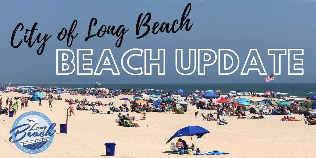 LongBeach11561's tweet photo. 7/19/20: The sale of non-resident beach passes will cease in some locations at 12pm. Customers will be directed to open entrances. In addition, Monroe Boulevard beach has reached the 50% capacity and access is currently restricted. Please check back for updates. https://t.co/NmAFzcDAI8