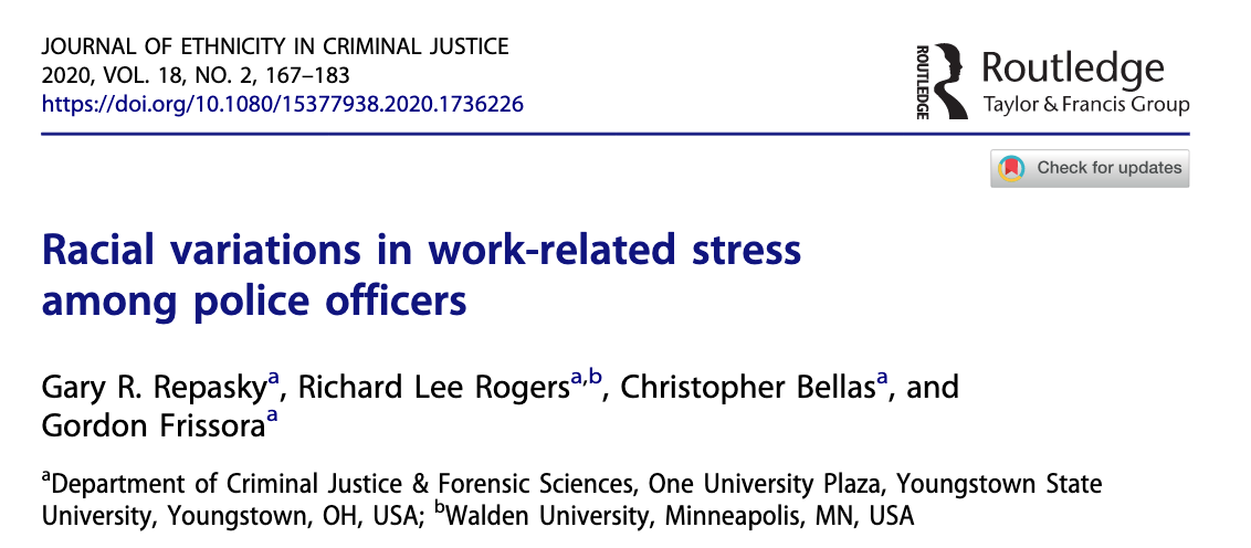 571/ "Black officers were more likely to have negative perceptions of their interactions with colleagues than Whites, but Blacks had higher perceptions of the culture of the department, i.e., its policies and procedures and standards used in assessment and promotion."