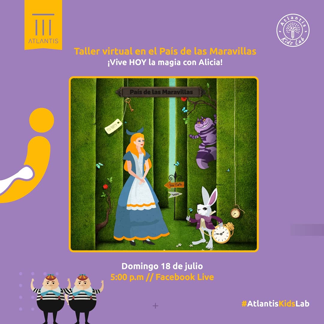 cc_atlantis's tweet photo. ¿Ya tienes tus materiales listos para el Taller virtual en el País de las Maravillas? ¡Corre! Hoy llegó el gran día para vivir la magia desde casa con tu familia. Te esperamos en Facebook live, 5:30 p.m.
#PlanAtlantis https://t.co/1FkYVb1yER