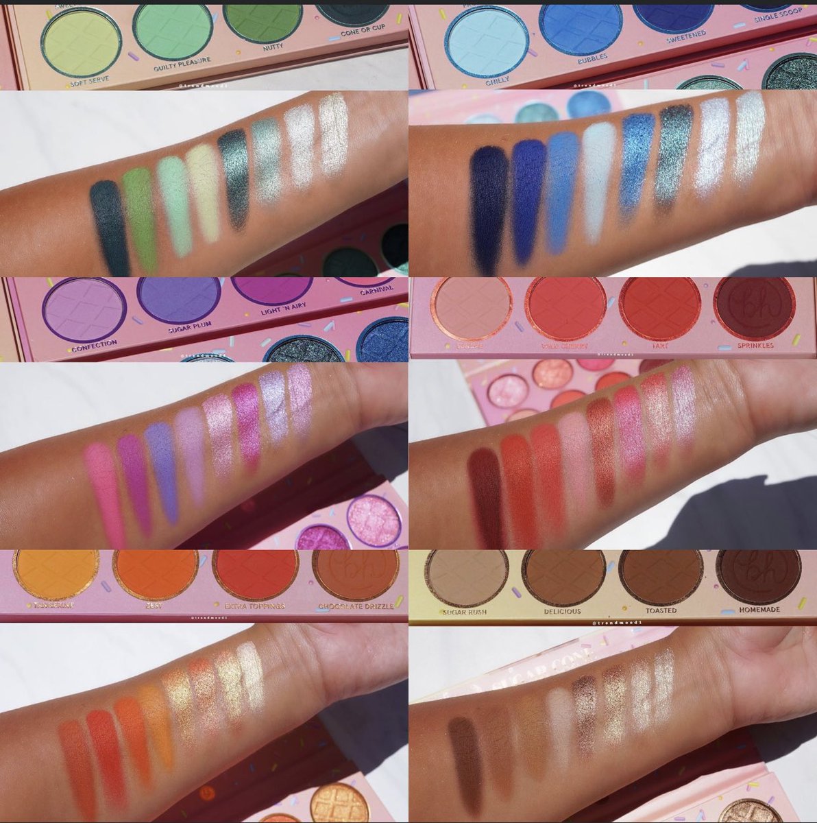 Trendmood's tweet photo. Available Now! 🚨🙀LINK ➡️ https://t.co/SThR73ugnW online @bhcosmetics *use code: TRENDMOOD 10% off LINK ▶️ https://t.co/aQX2Qnjqs8 online @ultabeauty Happy National 🍦Ice Cream Day!!! 
1. 6 #EyeshadowPalettes $18
2. 9 piece Brush Set $24 https://t.co/DsVTmanlf9