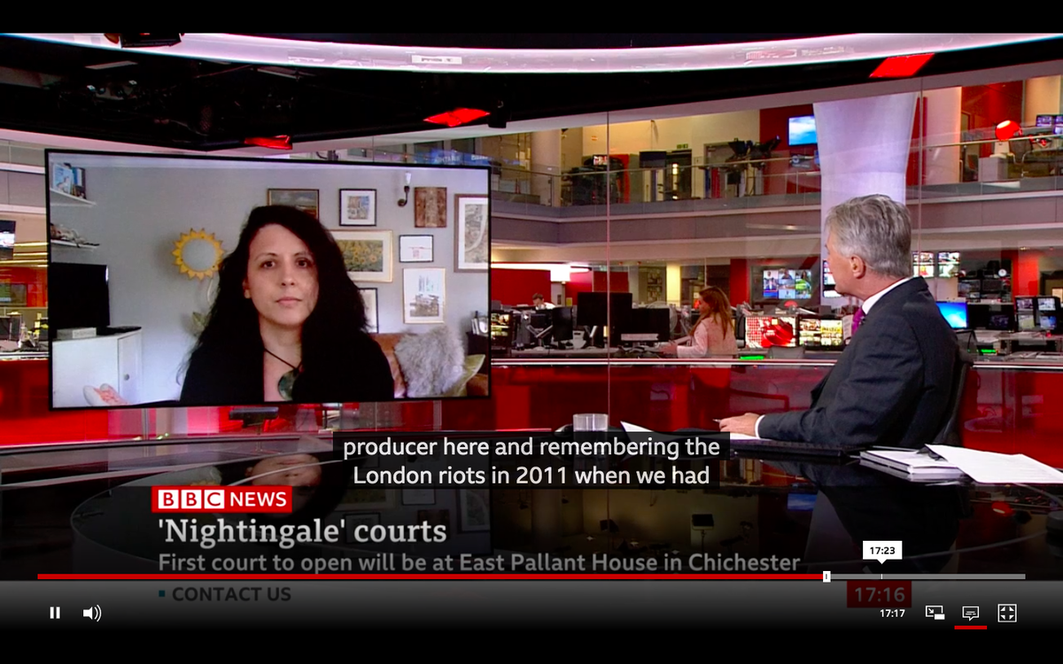 I've just been on  @BBCNews talking about the 10 Nightingale courts announced today. I don't know how to post a video or it, but here's a screenshot.