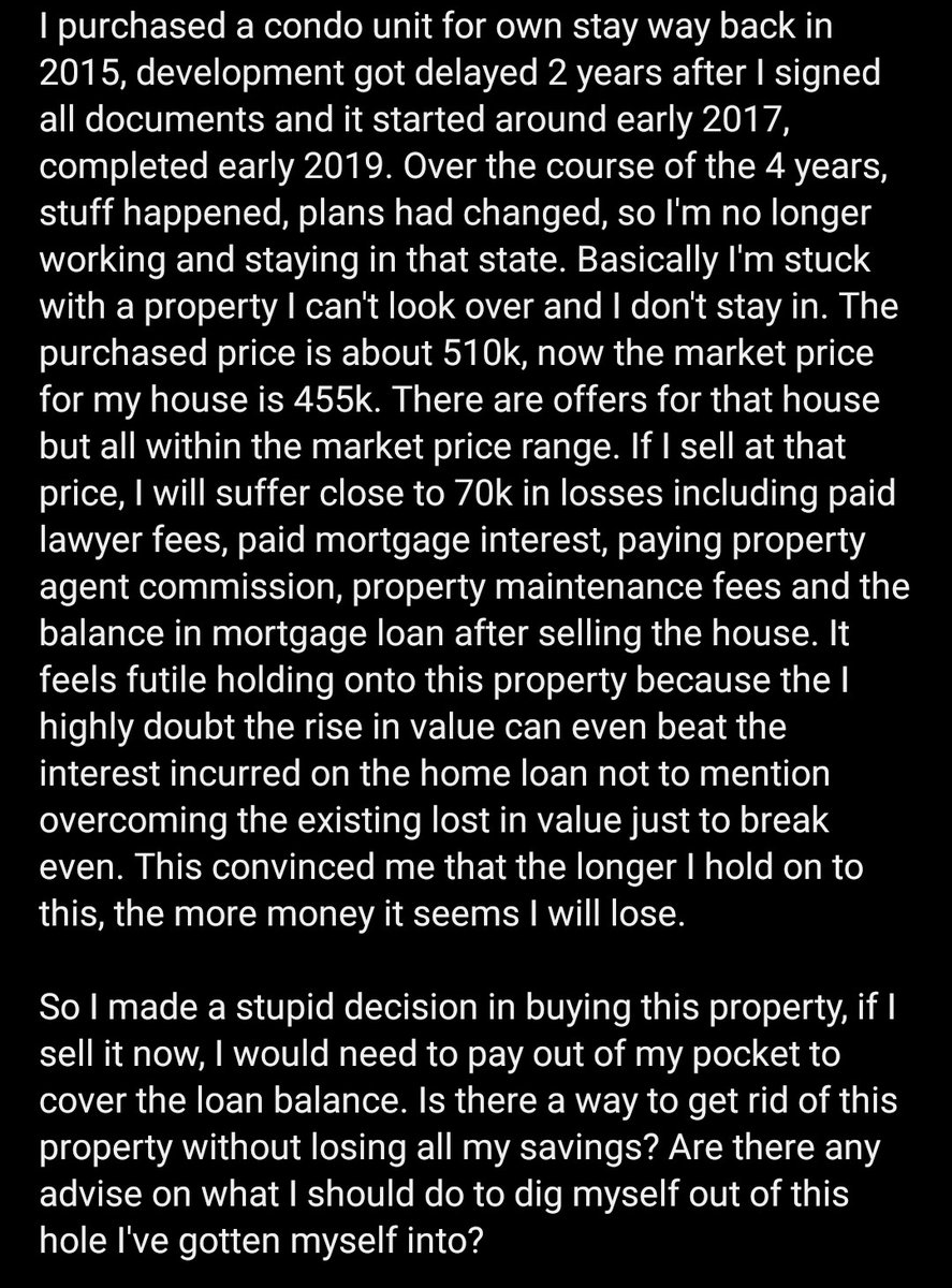 adibhazlami's tweet photo. Property kat PJ. Dia bayar 2.4k monthly, rental rate 1.5k je. 

Nak buat Airbnb, mgmt condo tak kasi.

Kena trap do 😔 https://t.co/C7KL2F4byn