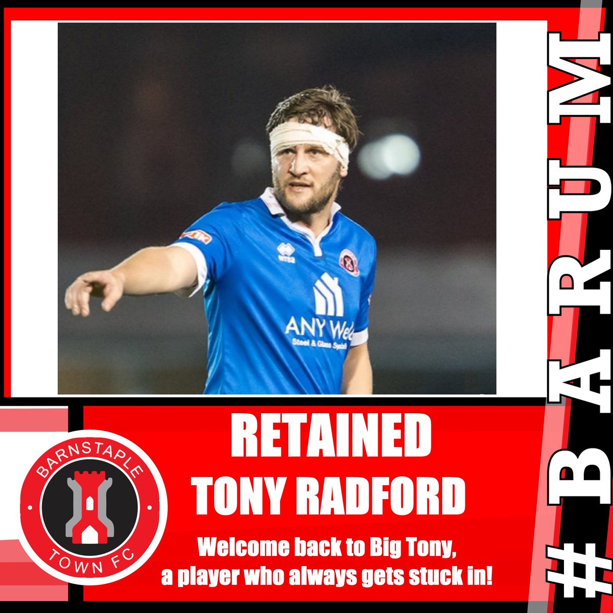 A warm welcome to Big Tony Radford

barnstapletownfc.co.uk/news/squad-new…