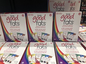 PetesNS's tweet photo. These @lovegoodfats bars are not only tasty, KETO friendly, non GMO, gluten and soy free BUT they’re also on special this week at both of our locations! Snack on! #pride #snacktogo #summer #tasty #petesfrootique #hfxdeals @SpringGardenRd @SunnysideMall @BedfordNS https://t.co/5Wl7ptScBN