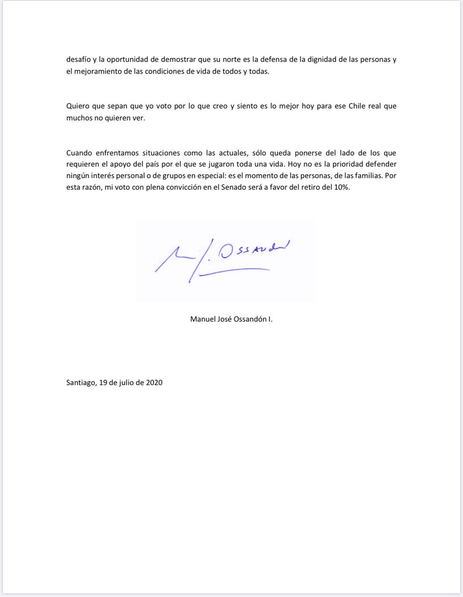 mjossandon's tweet photo. Tenemos el desafío de demostrar compromiso con la defensa de la dignidad de las personas y el mejoramiento de sus condiciones de vida. Voto por lo que creo y siento es mejor para el Chile real. Hoy lo posible es el retiro del 10% ante un Gobierno q llegó tarde con las soluciones https://t.co/xxQtDEnjWe