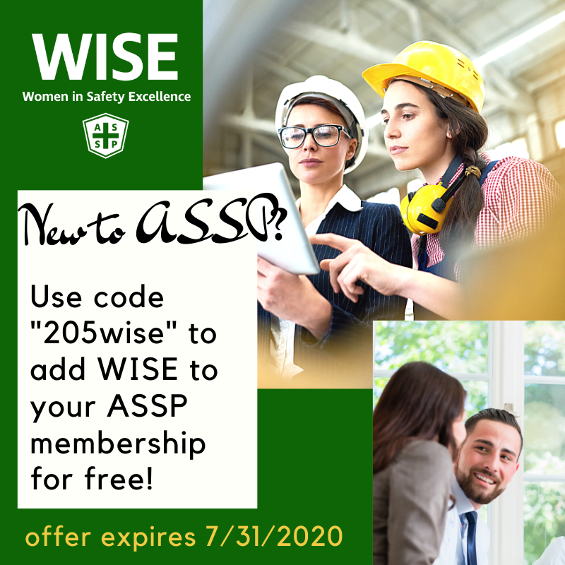 abbyferri's tweet photo. If you're thinking of joining @ASSPSafety, use code "205wise" to add WISE to your new membership for free! https://t.co/l0IC7GswLB