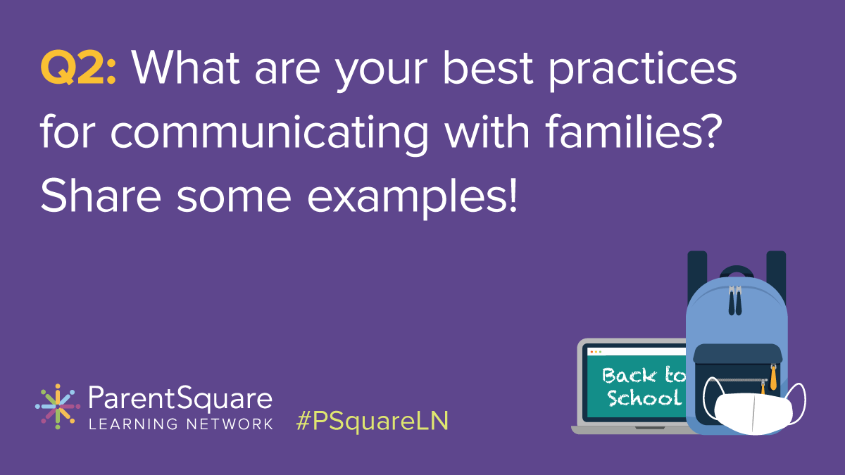 Rdene915's tweet photo. Q2: What are your best practices for communicating with families? Share some examples #PsquareLN @ParentSquare #edchat https://t.co/c3PtocgauR