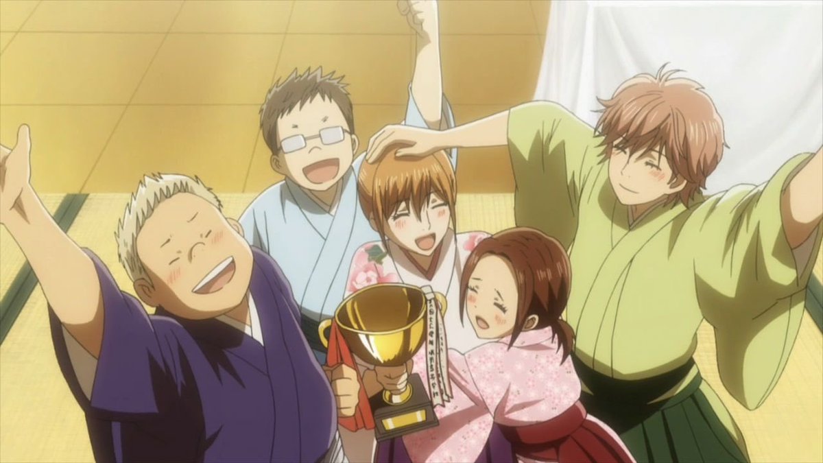 Chihayafuru (anime, 3 seasons)This anime is about the Japanese sport Karuta which may seem like a simple card game but in fact has a lot of deeper meaning behind it. This anime does a great job of portraying this sport through stunning visuals and a very compelling plot