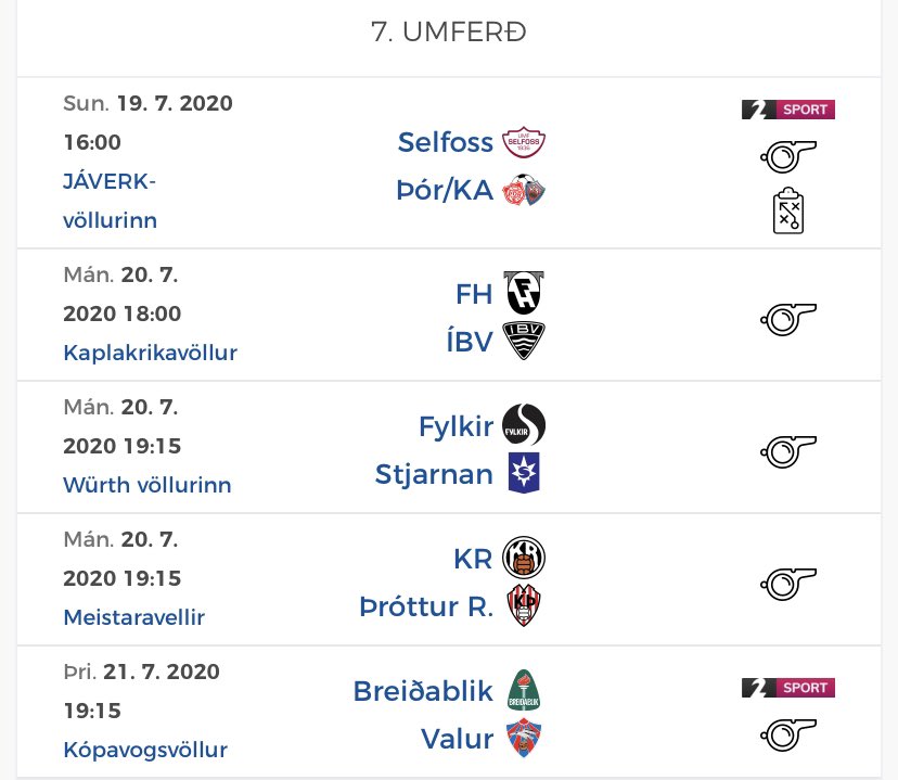 Tveir leikir sýndir í 7. umferð. Framfarir👏