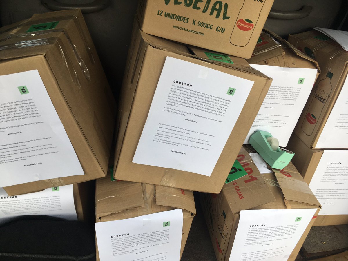 CodetonChile's tweet photo. Cargando para ir a entregar cajas de alimentos para adultos mayores que tú ayudaste a reunir en la conferencia solidaria #codeton👏👏
.
Hoy #Portezuelo y sector #Hualte en #Ninhue https://t.co/ZtbUz5kfTE