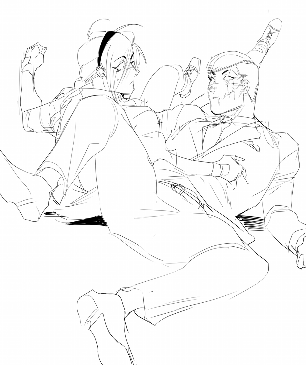 Been busy so all I have is sketches!!
Some old-ish scribbles of my kid, Desmond, with @twendytwo's son Dao. They're...Friends!!!