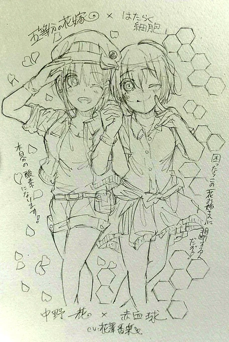 五等分の花嫁×はたらく細胞
?中野一花×赤血球?
また描き直しして撮った…?手を結局修正して恋人繋ぎにしてしまった…?かわいいからありでいいかな…✨(そう描けてたらね)
#五等分の花嫁 #中野一花 
#はたらく細胞  #赤血球
#絵描きさんと繫がりたい 