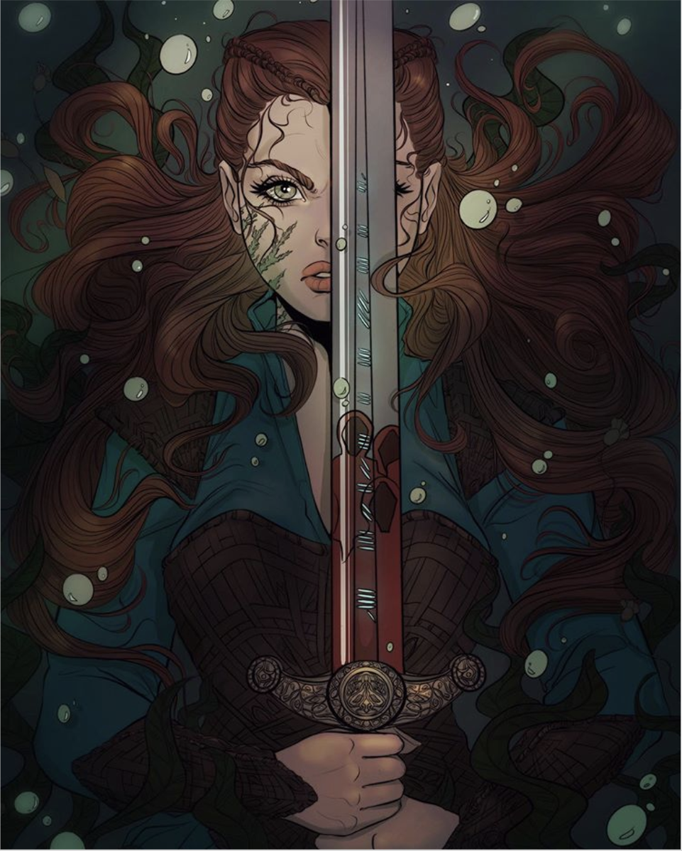 CursedNetflix's tweet photo. the sword chose nimue ✨so did these magical artists ✨ https://t.co/2BU0CtTgBR