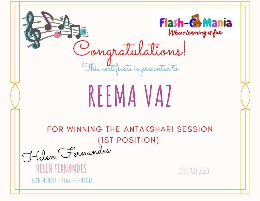 ReemaVaz's tweet photo. @AnahitaDhalla @FlashOMania1 What an innovative idea of having everyone's favourite game antakshari with a twist....instead of bollywood songs, we use rhymes.... learning is so much fun at Flash - O- Mania.....Rhymes with children are the best way of teaching language to kids. https://t.co/kat10WmVKZ