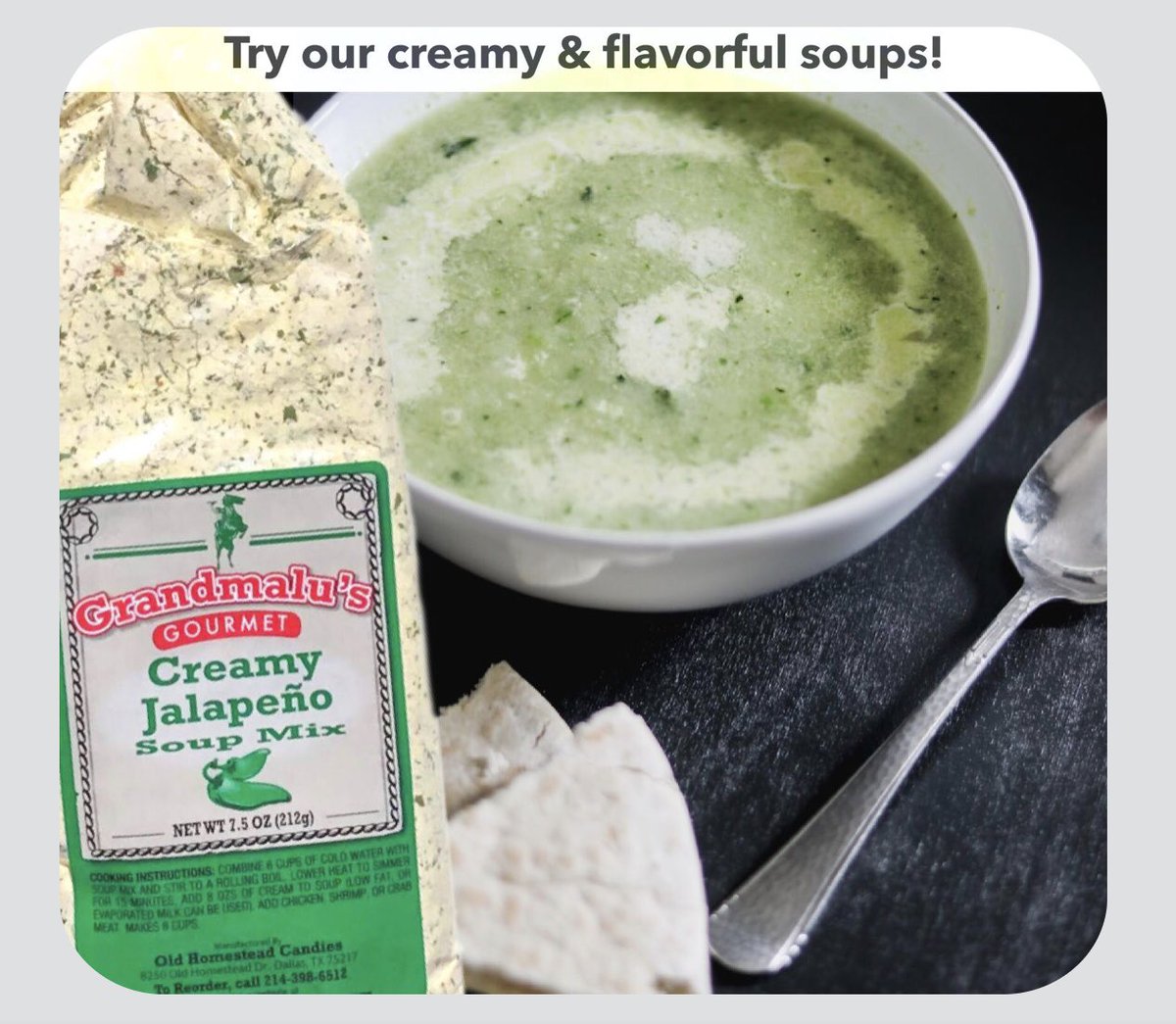 GrandmaluS's tweet photo. https://t.co/GYWfWFCkIs  #jalapenosoup #grandmalus #gourmet https://t.co/h4qV8OPXro