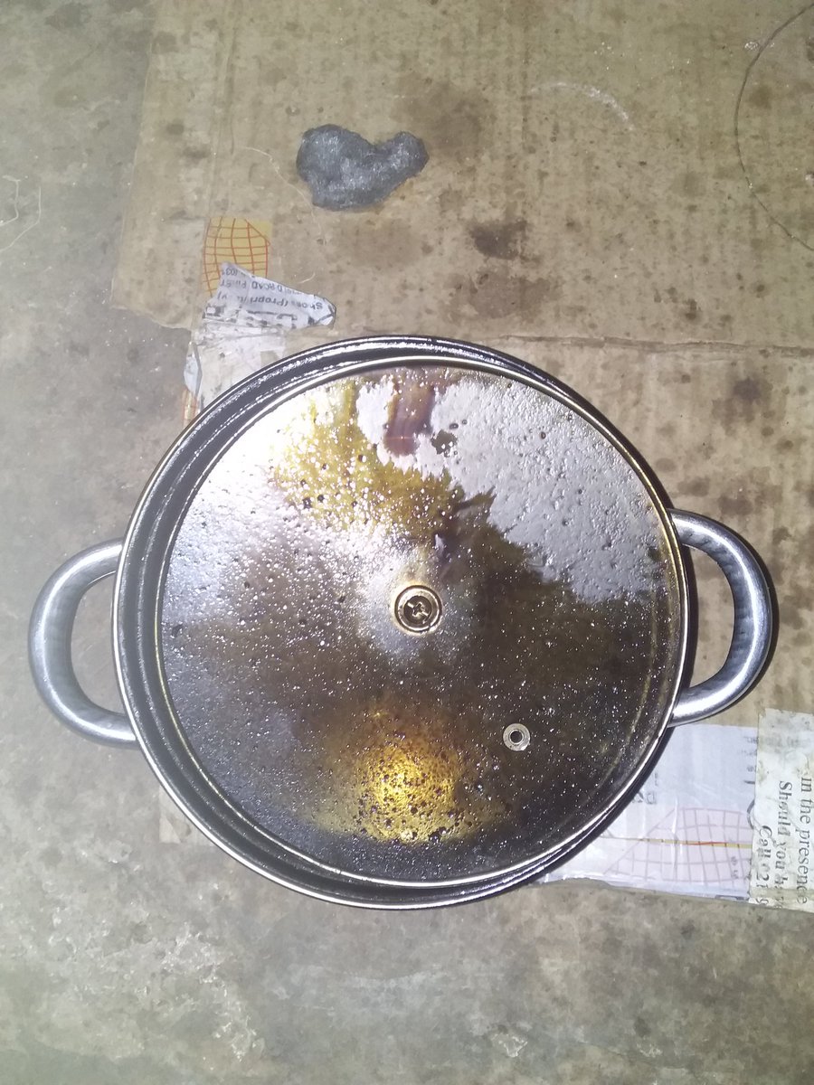 Lildx4's tweet photo. Shit went down. Put the pot on the Gas stove then went asleep. Nearly saw my ancestors. Be aware. https://t.co/bpj9oJa67a