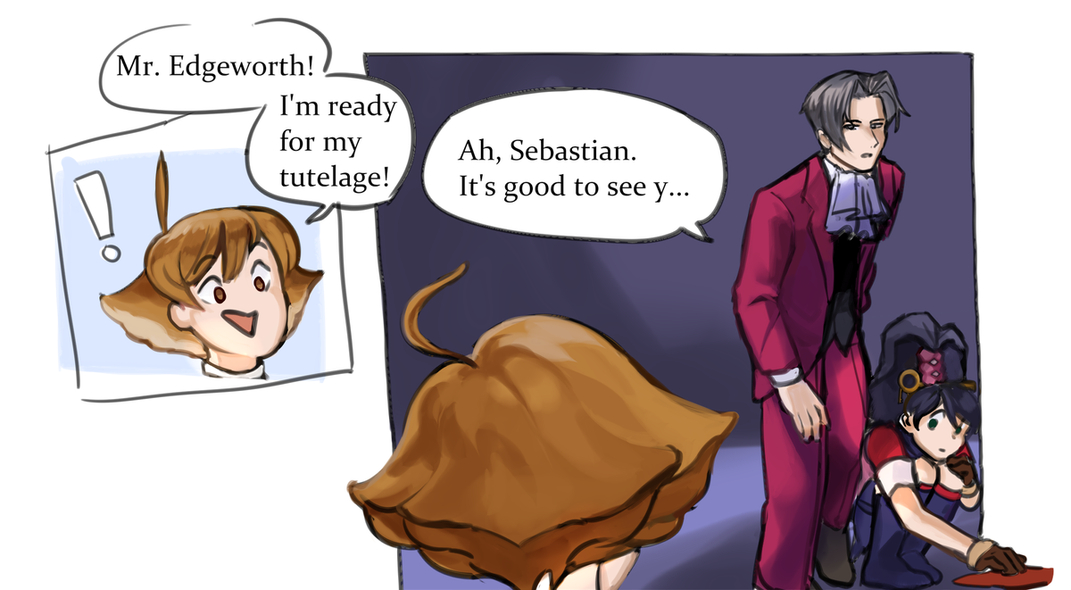 sebastian's first day on the job working with miles Edgeworth after aai2
#aceattorney 