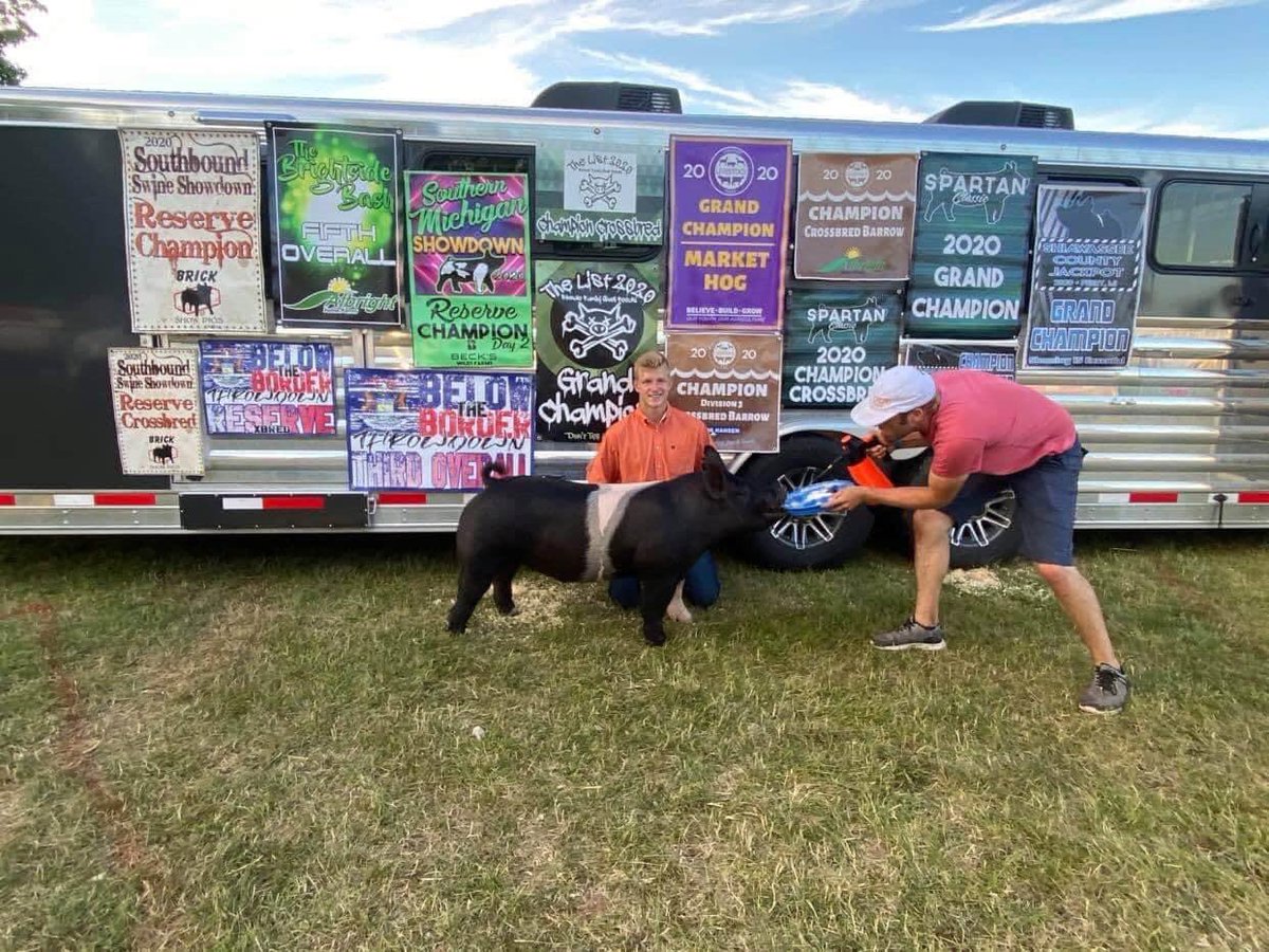 WinMorFarms's tweet photo. Grand Champion Market Hog
2020 Michigan Livestock Expo
Shown by Wyatt Mazich
Sire: Trade Secret (@sgiboars)
********************************
Congrats Mazich Family! This family took a chance on a big legged, skinny baby pig that sold online! #WinMor https://t.co/JzXmqv5jGp