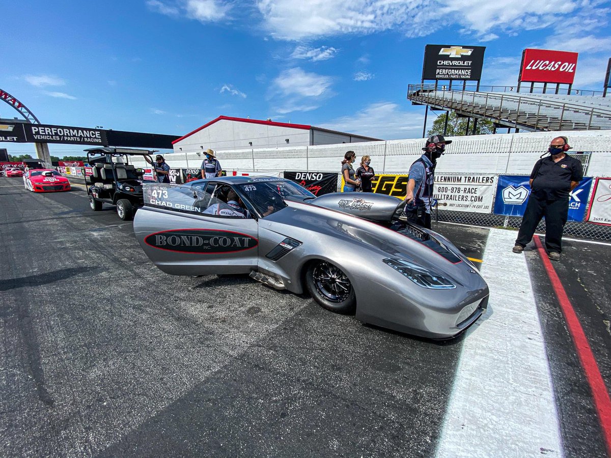 nhrapromodified's tweet photo. #Summernats semifinal results:
Scruggz (5.829) def. Satterfield (No Show)
Green (5.807) def. Thorne (5.913)
Chad Green Motorsports goes low OF THE EVENT and will have lane choice over Jason Scruggz in the finals.
#NHRA #promod #NHRApromod https://t.co/IhjbKWEtIY