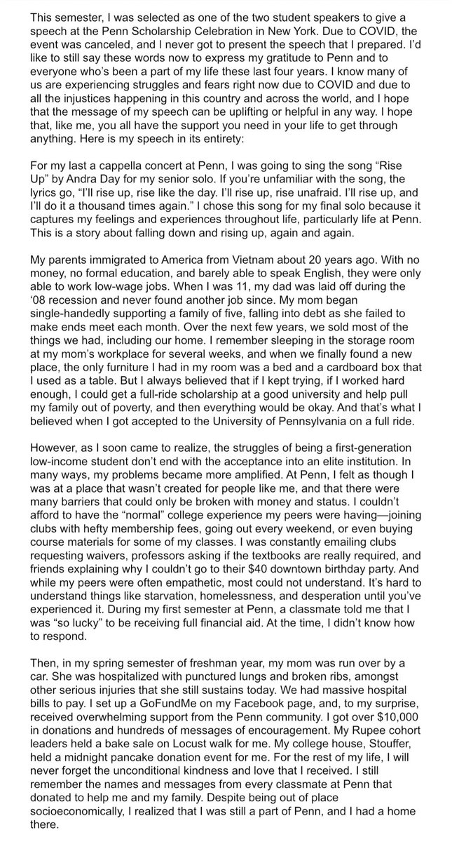 jasminericegirl's tweet photo. late addition to this post but I've decided to share this personal story with you all about my life/college experience as a FGLI student- I hope it helps remind other students and anyone struggling rn that people love you, support you, and are proud of you, &amp; things will be okay https://t.co/bNPasca6Xq