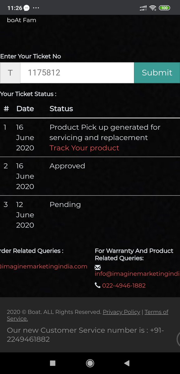 SahilGo04884022's tweet photo. @BoatNirvana you guys have enough team to promote your new products in global pandemic covid-19 , but you guys don't have enough team just to check my product and update the status. What the hell is wrong with you guys ,what kind of terrible costumer service is this?@BoatNirvana https://t.co/ZeNEAv99hr