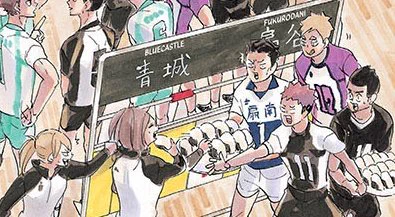 hq!! chapter 402 - a closer look (4)

• shirofuku and her love for food 
• bokuto proudly be like "our tsukki!!!" 
• what did matsukawa say to suna?
• oh no hanamaki and konoha are you guys okay ? 