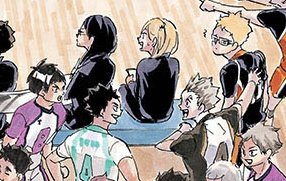 hq!! chapter 402 - a closer look (4)
• shirofuku and her love for food
• bokuto proudly be like "our tsukki!!!"
• what did matsukawa say to suna?
• oh no hanamaki and konoha are you guys okay ?