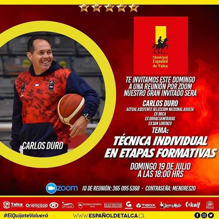 HOY a las 18:00 hrs los amigos de <a href="/SeriesTalca/">Series Menores ESPAÑOL DE TALCA</a> te invitan a su sesión de conversación con un gran invitado, <a href="/CarlosDuro7/">Carlos Duro</a>. No te lo pierdas!!