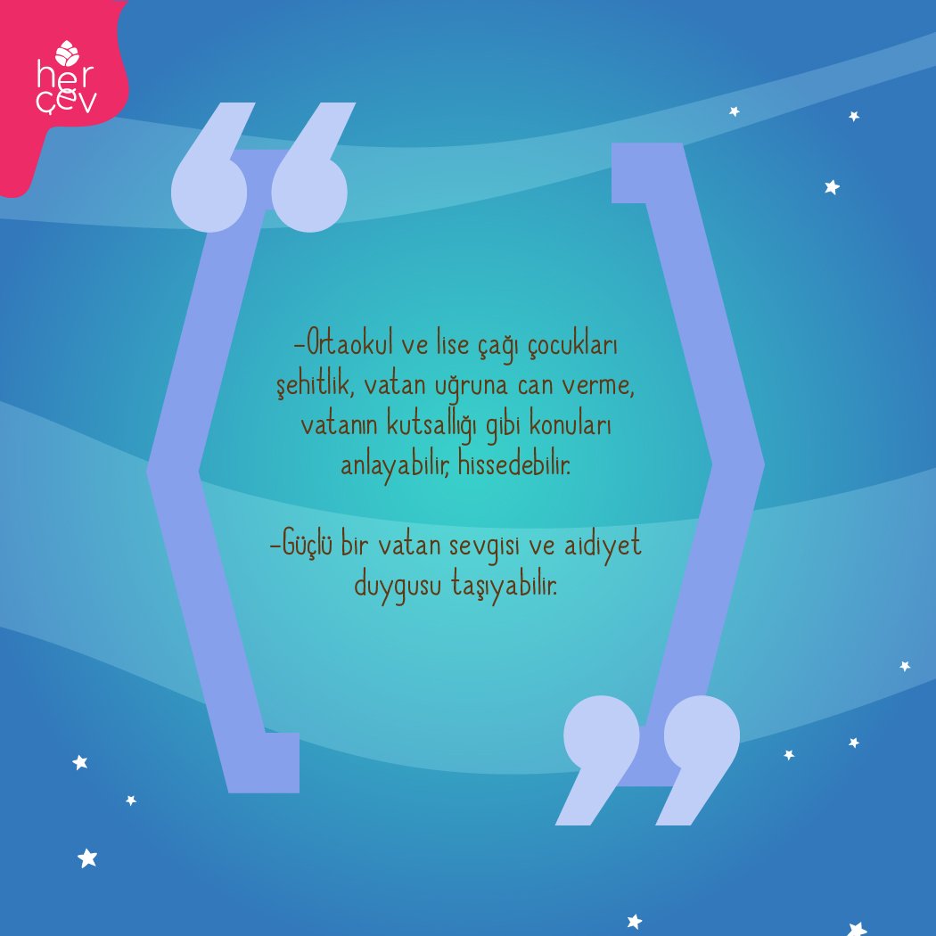 hercocugaegitim's tweet photo. Ortaokul ve Lise Çağındaki Çocuklara Vatan Sevgisi ve Bilinci Nasıl Kazandırılır?
#hercev
#herçev
#hercocugaegitimvakfi
#okul
#ortaokul
#lise
#vatan
#sevgi
#vatansevgisi
#herkadaş
#vatanvecocuk
#cocukvevatansevgisi https://t.co/5E67Su7RZh
