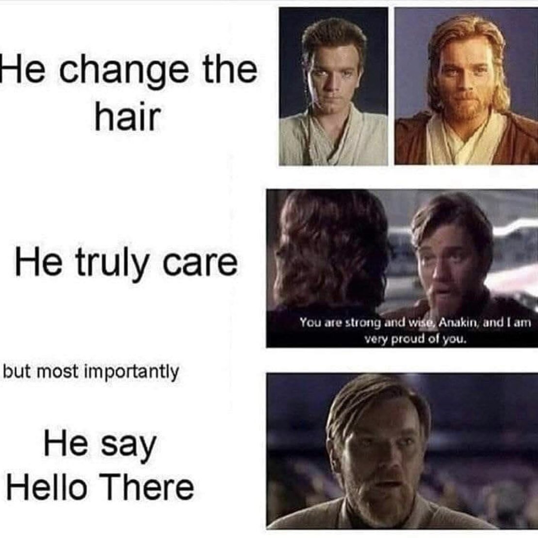 ChesterZou1's tweet photo. “Hello There! “
“General Kenobi!” 😂😂😂 
#ObiWanKenobi #AnakinNo #AreYouJesus #EwanMcGregor #StarWars #Disney #LOL https://t.co/QypYe8H9h2