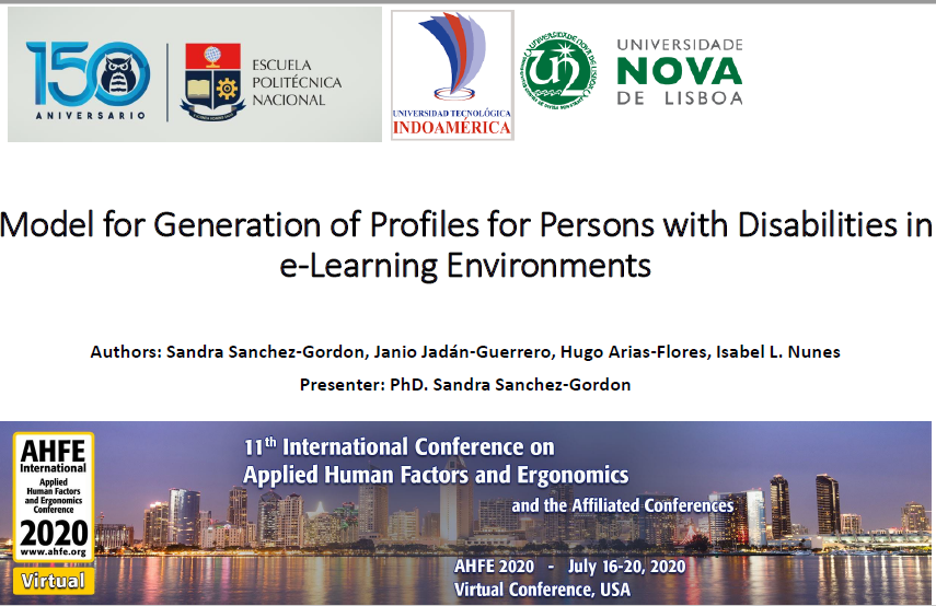 KushiRimay's tweet photo. #AHFE2020 @EPNEcuador @InvestigaEPN @EPNEcuador #SWQuality #a11y 11th International Conference on Applied Human Factors and Ergonomics, 16-20 July 2020, Virtual Conference, USA. Chairing and presenting research results with inter institutional teams @CientificasEC @MPolitecnica https://t.co/4BN5r8At6S