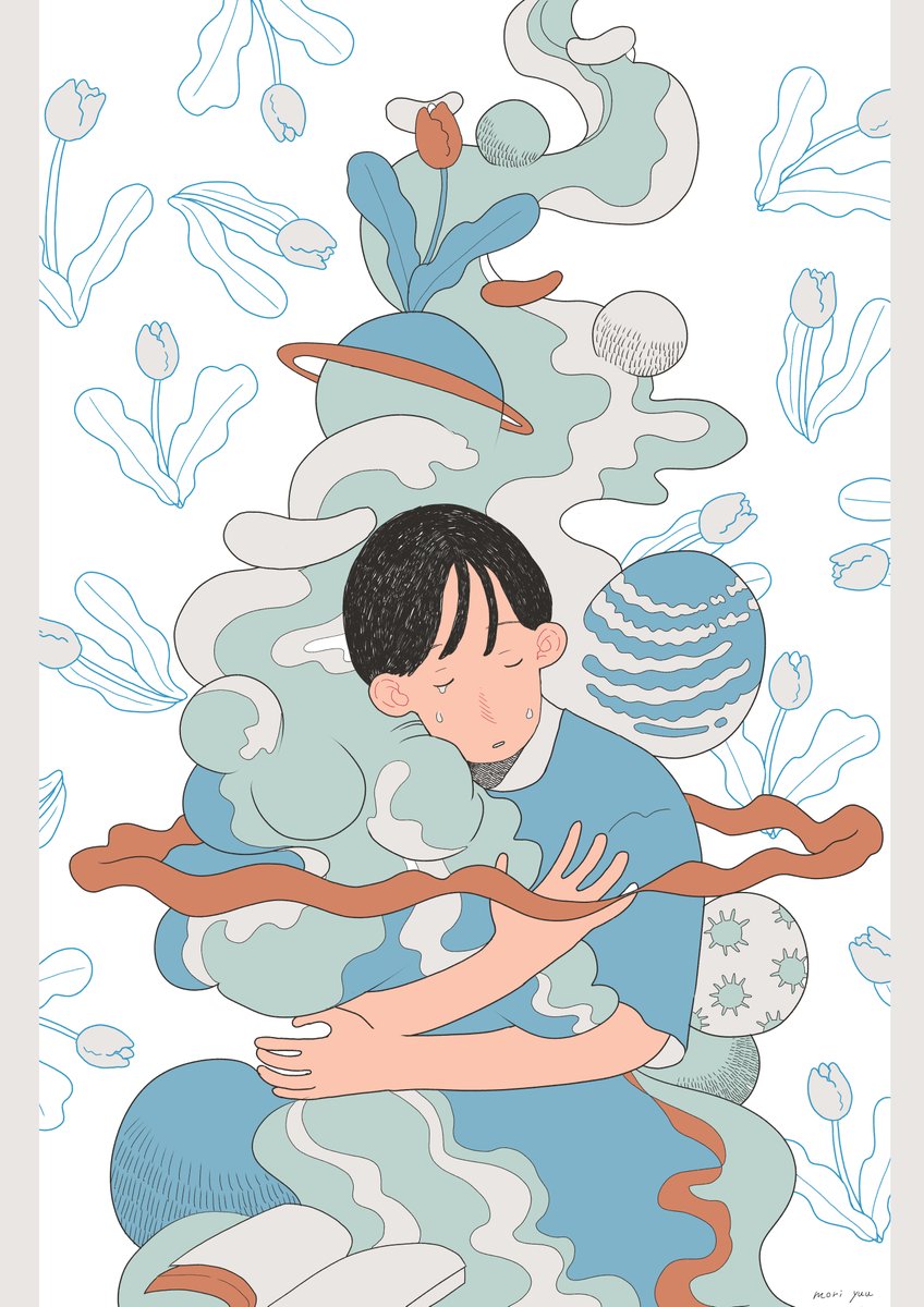 「抱きしめたいのに、ままならない 」|森優mori yuuのイラスト