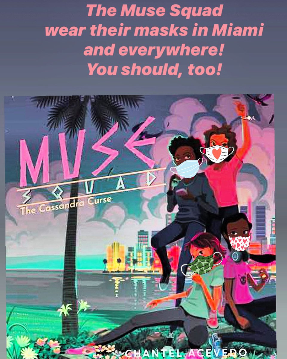 chantelacevedo's tweet photo. Had to get masks for my fictional muses, of course. Mask up, friends! #MuseSquad @HarperChildrens https://t.co/4unaSPPBBC