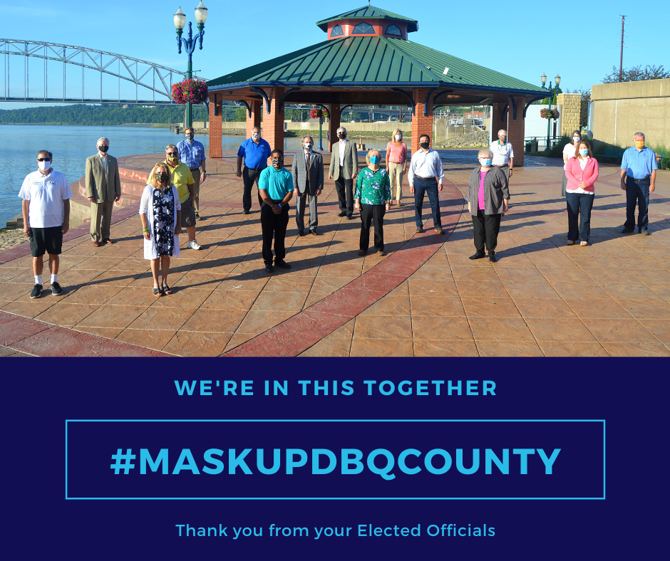 BradCavanaghDBQ's tweet photo. Dubuque area elected officials are calling on you to limit the spread of COVID-19 by wearing a face covering in public, social distancing, and staying home if you don't feel well. Let's all be in this together! #MaskUpDBQCounty
photo cred: Ellen Dettmer Photography https://t.co/7F99ifVlFq