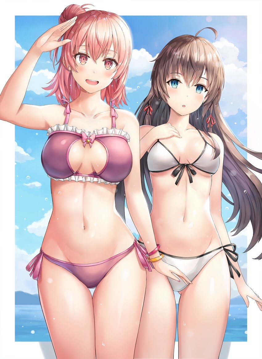 Zazzix9Otaku's tweet photo. Heyo everybody ^^ Hope you're #SwimsuitSunday is going well so far. It's been an unusual summer so far but thankfully these bikini waifus keep bringing us joy for a while 💙👌 https://t.co/m4hyKrpBHc