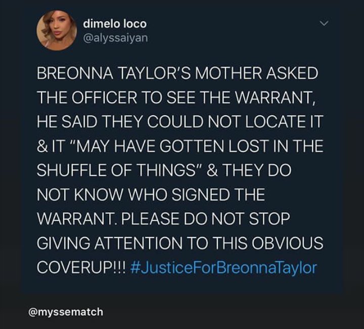 PHELONIAS2's tweet photo. #NoJusticeNoPeace
#BreonnaTaylor
#copcoverup https://t.co/KaQgxB2cAO