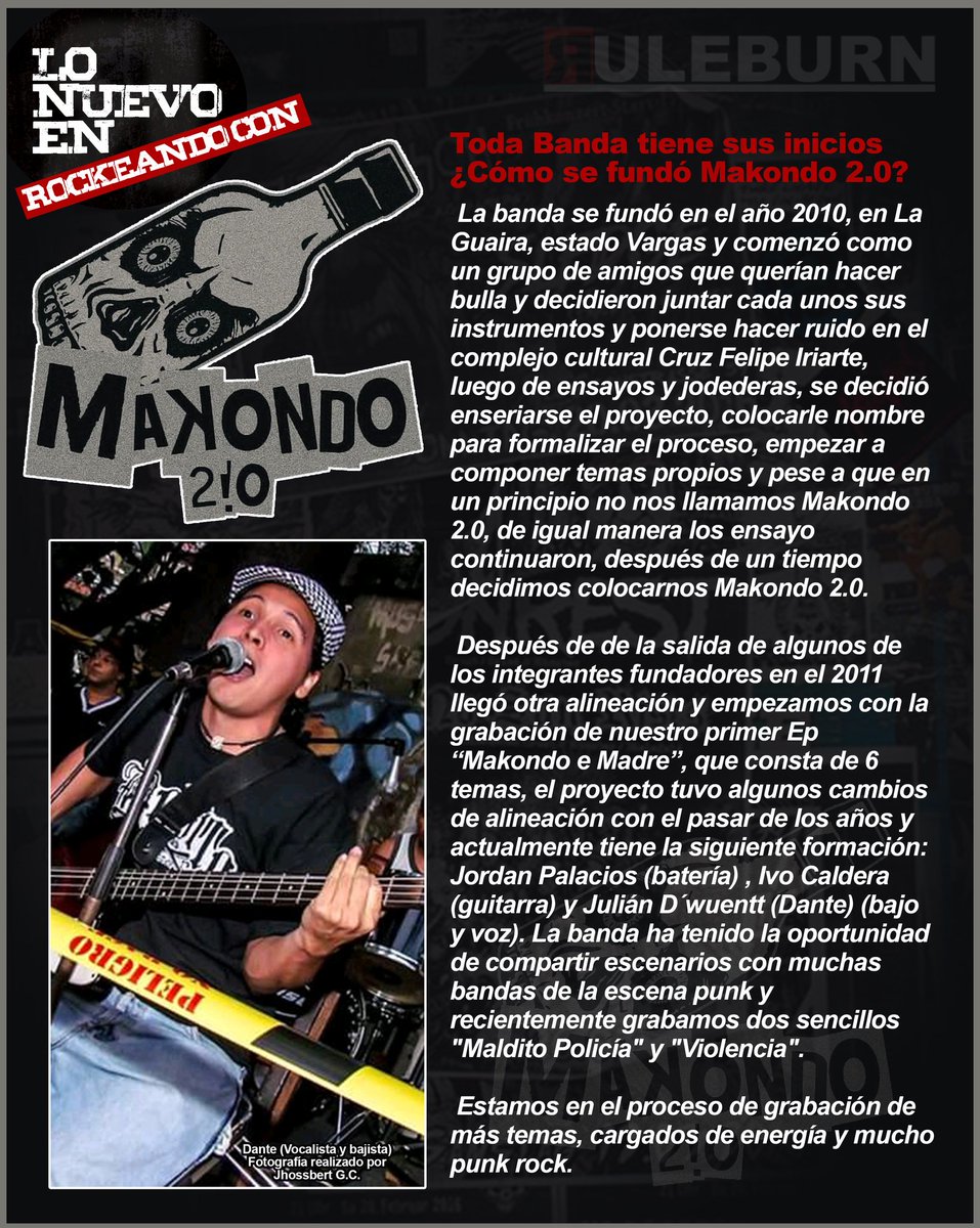 LO NUEVO EN ROCKEANDO
con Makondo 2.0

Link directo de la entrevista completa aqui: 
m.facebook.com/story.php?stor…

#Ruleburn #punk #rock #Venezuela