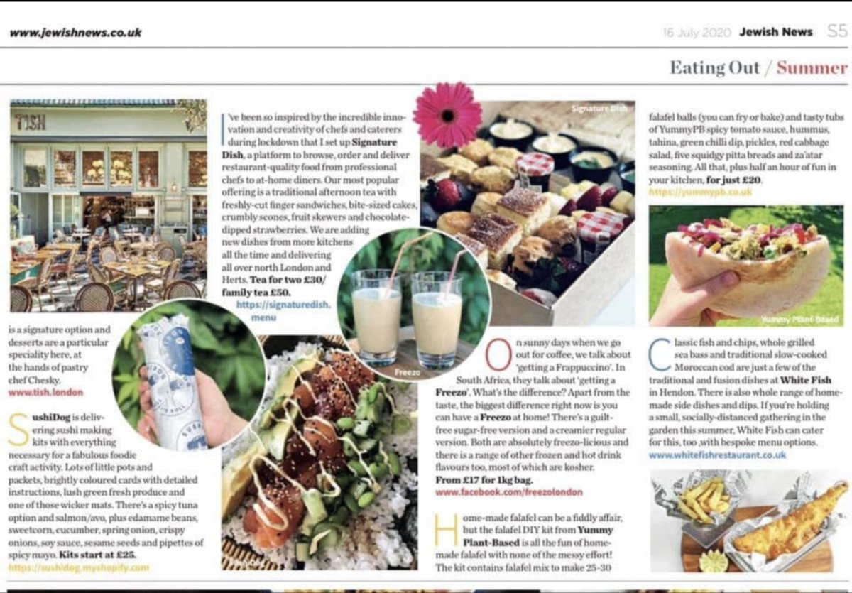 KosherWhiteFish's tweet photo. Who saw White Fish featured in the @JewishNewsUK this weekend?! Loving all the support for our fellow restauranteurs! 👏🏻💪🏼#kosher #restaurant https://t.co/eaL3S696YW
